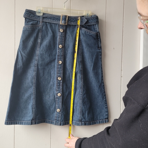 Vintage 90s Jean Skirt Midi Northern Reflections 100%cotton with Belt - Picture 5 of 7